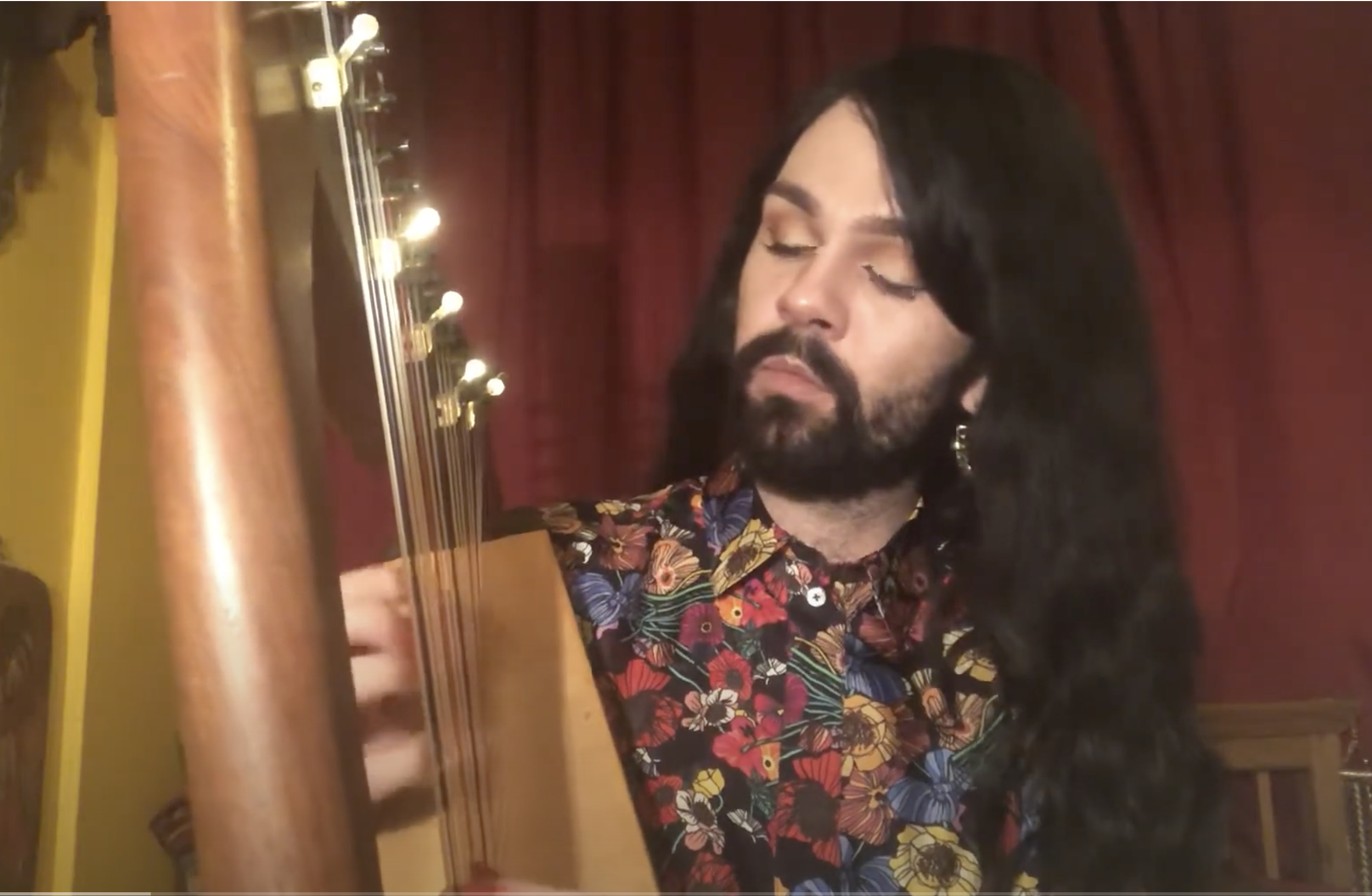 Shy Charles and his harp